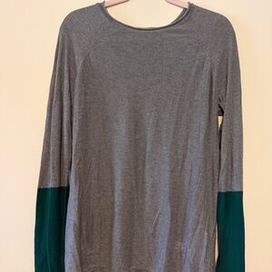 T by Alexander Wang Grey & Green Color Block Sweater